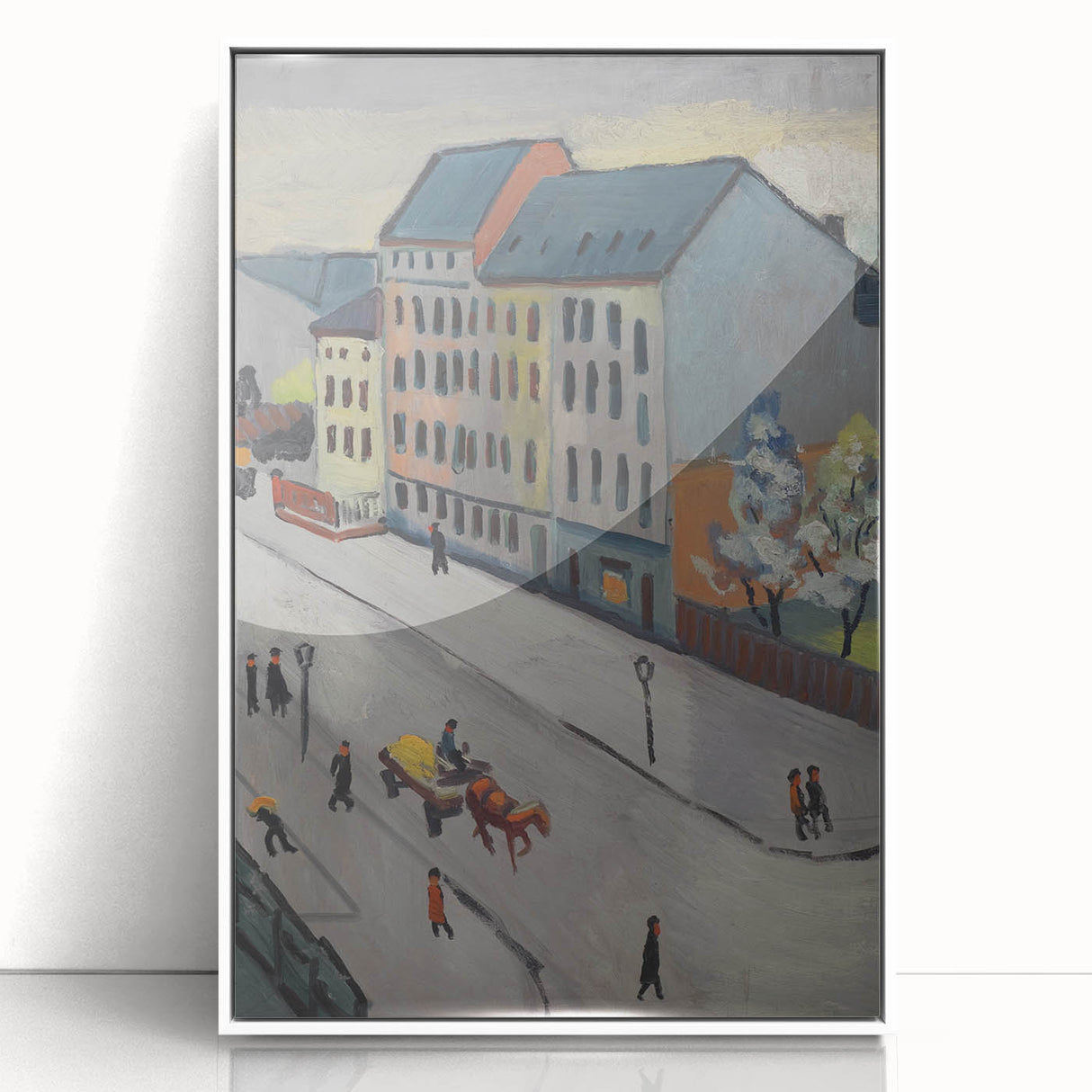Expressionist Urban Scene – Serene Abstract Street Canvas Wall Art