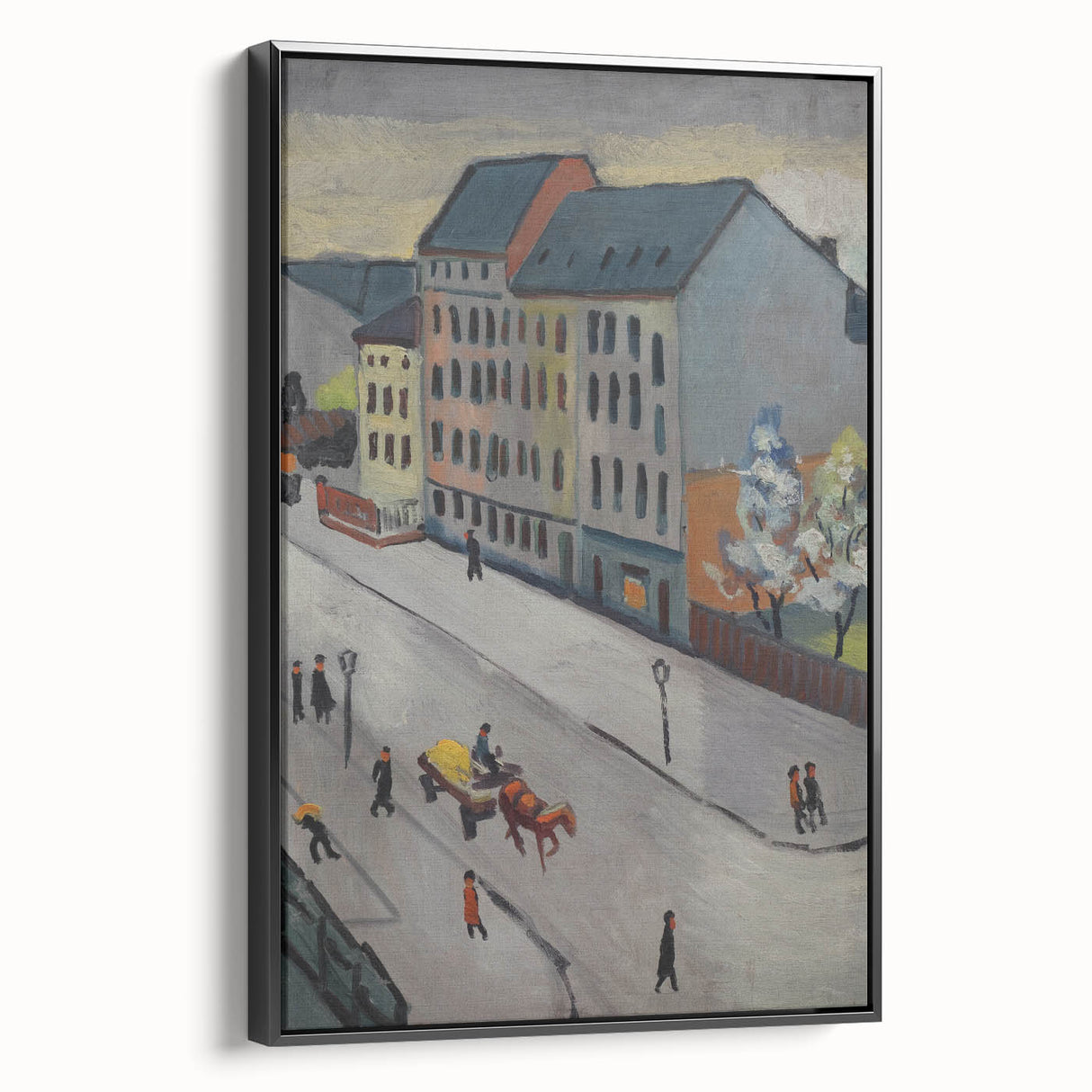 Expressionist Urban Scene – Serene Abstract Street Canvas Wall Art