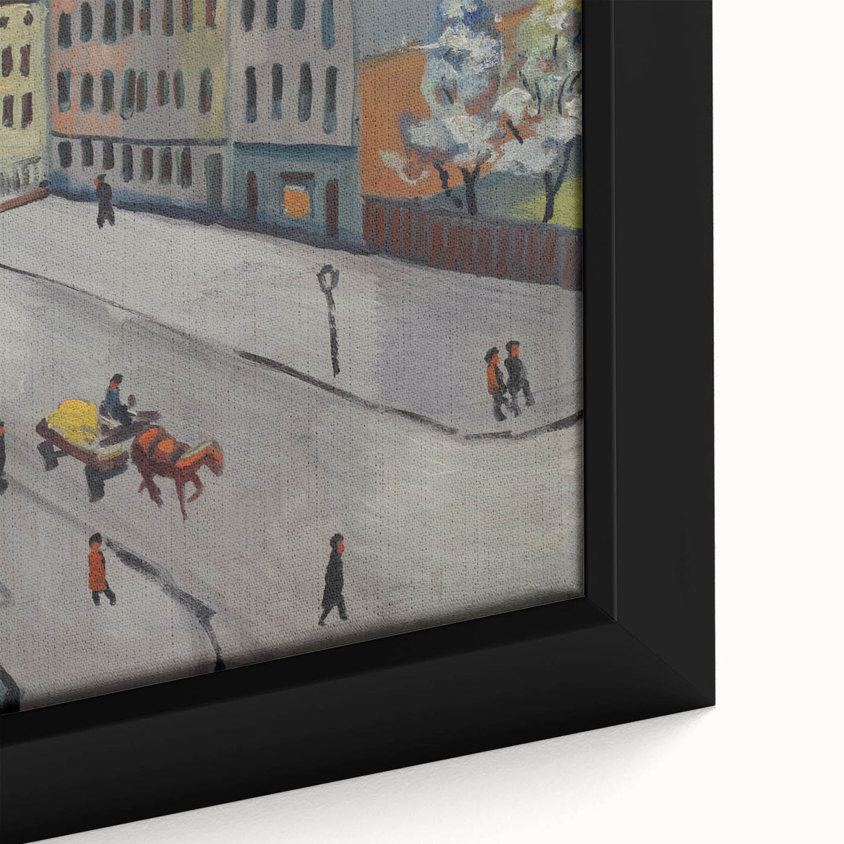Expressionist Urban Scene – Serene Abstract Street Canvas Wall Art