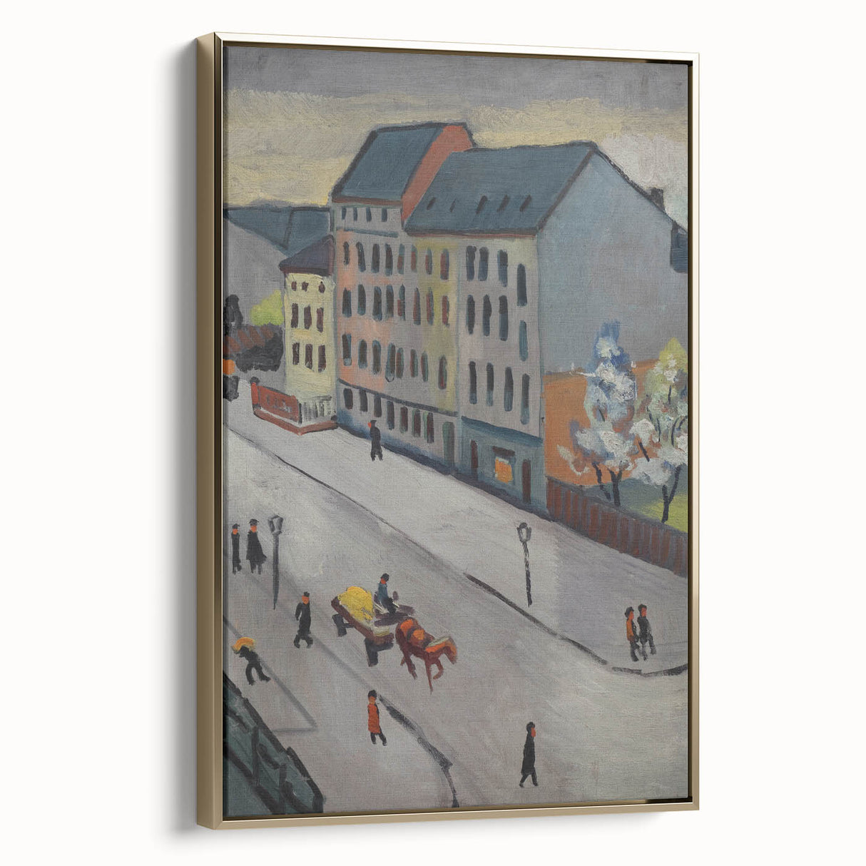 Expressionist Urban Scene – Serene Abstract Street Canvas Wall Art
