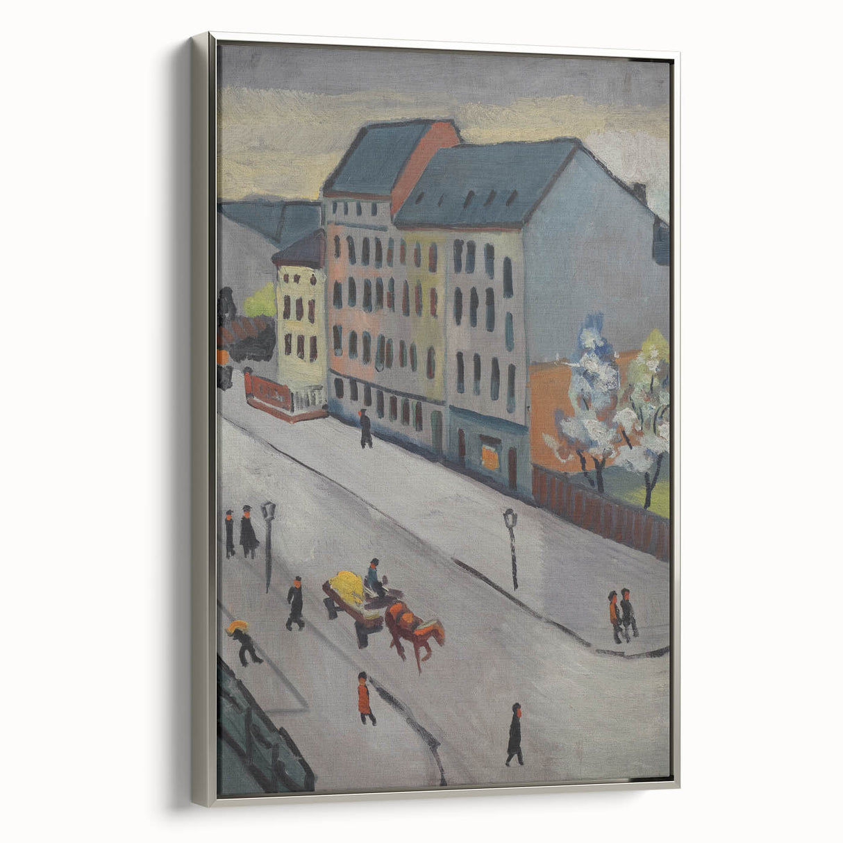 Expressionist Urban Scene – Serene Abstract Street Canvas Wall Art