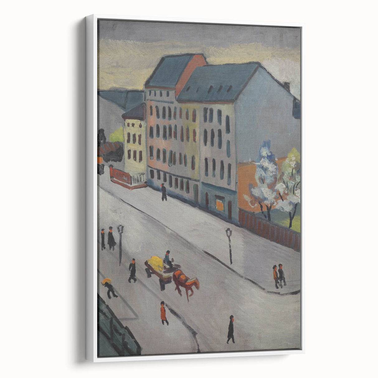 Expressionist Urban Scene – Serene Abstract Street Canvas Wall Art