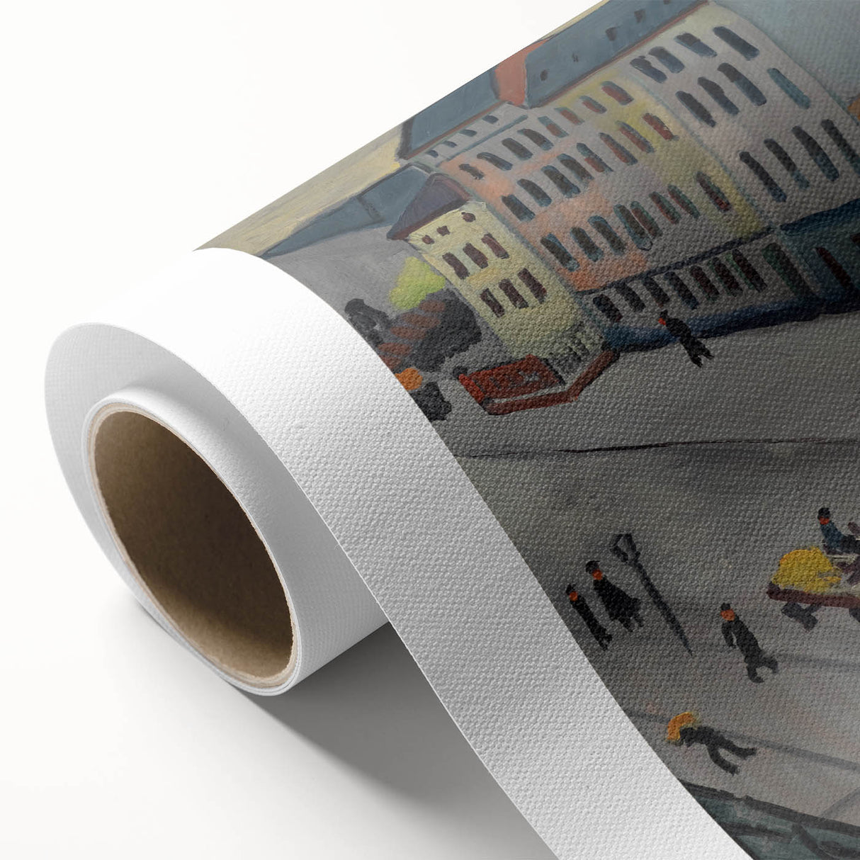 Expressionist Urban Scene – Serene Abstract Street Canvas Wall Art