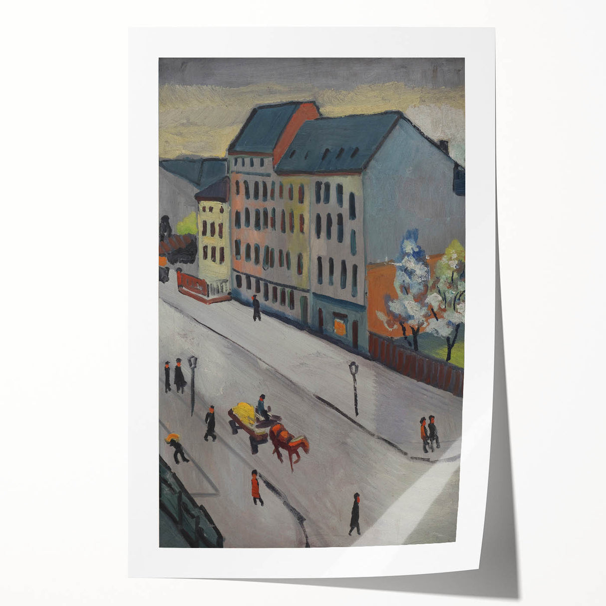 Expressionist Urban Scene – Serene Abstract Street Canvas Wall Art