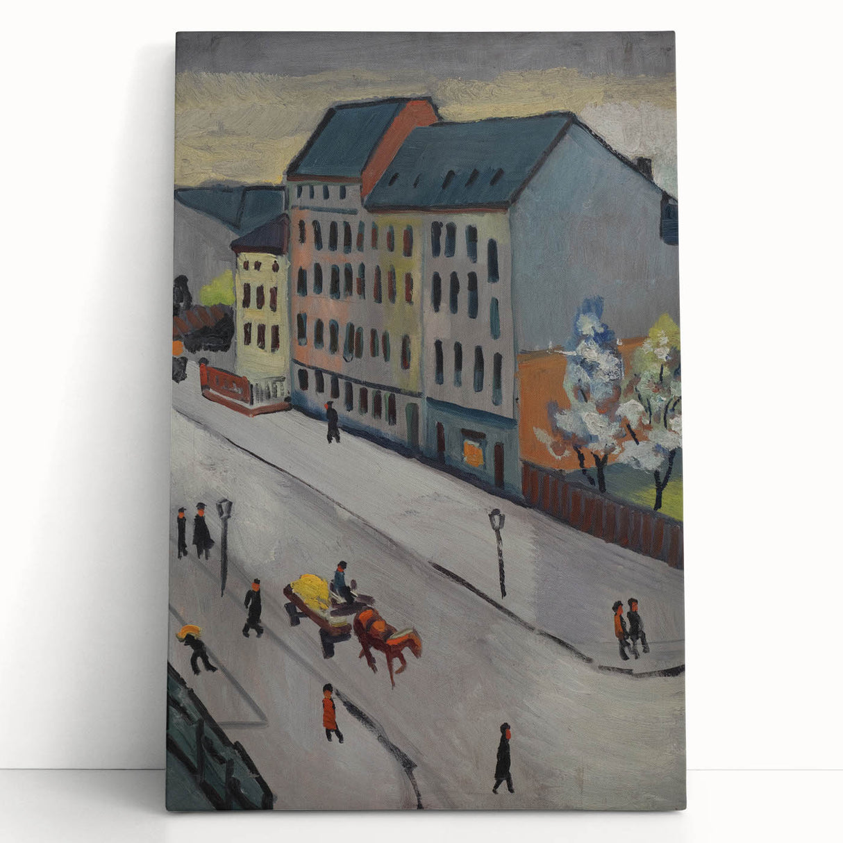 Expressionist Urban Scene – Serene Abstract Street Canvas Wall Art