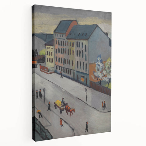 Expressionist Urban Scene – Serene Abstract Street Canvas Wall Art