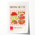 Rolled print featuring an array of detailed food dishes in soft watercolor tones, suitable as art wall dining room decor.
