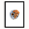 Extra large framed abstract art print featuring colorful, textured pastries, ideal for living room decor.