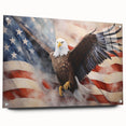 Majestic Bald Eagle & Flag - Independence Day Wall Art