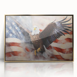 Majestic Bald Eagle & Flag - Independence Day Wall Art