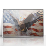 Majestic Bald Eagle & Flag - Independence Day Wall Art