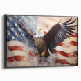 Majestic Bald Eagle & Flag - Independence Day Wall Art