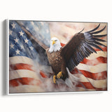 Majestic Bald Eagle & Flag - Independence Day Wall Art
