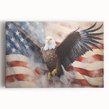 Majestic Bald Eagle & Flag - Independence Day Wall Art
