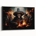 Mariachi Skeleton Serenade – Día de los Muertos Canvas Art