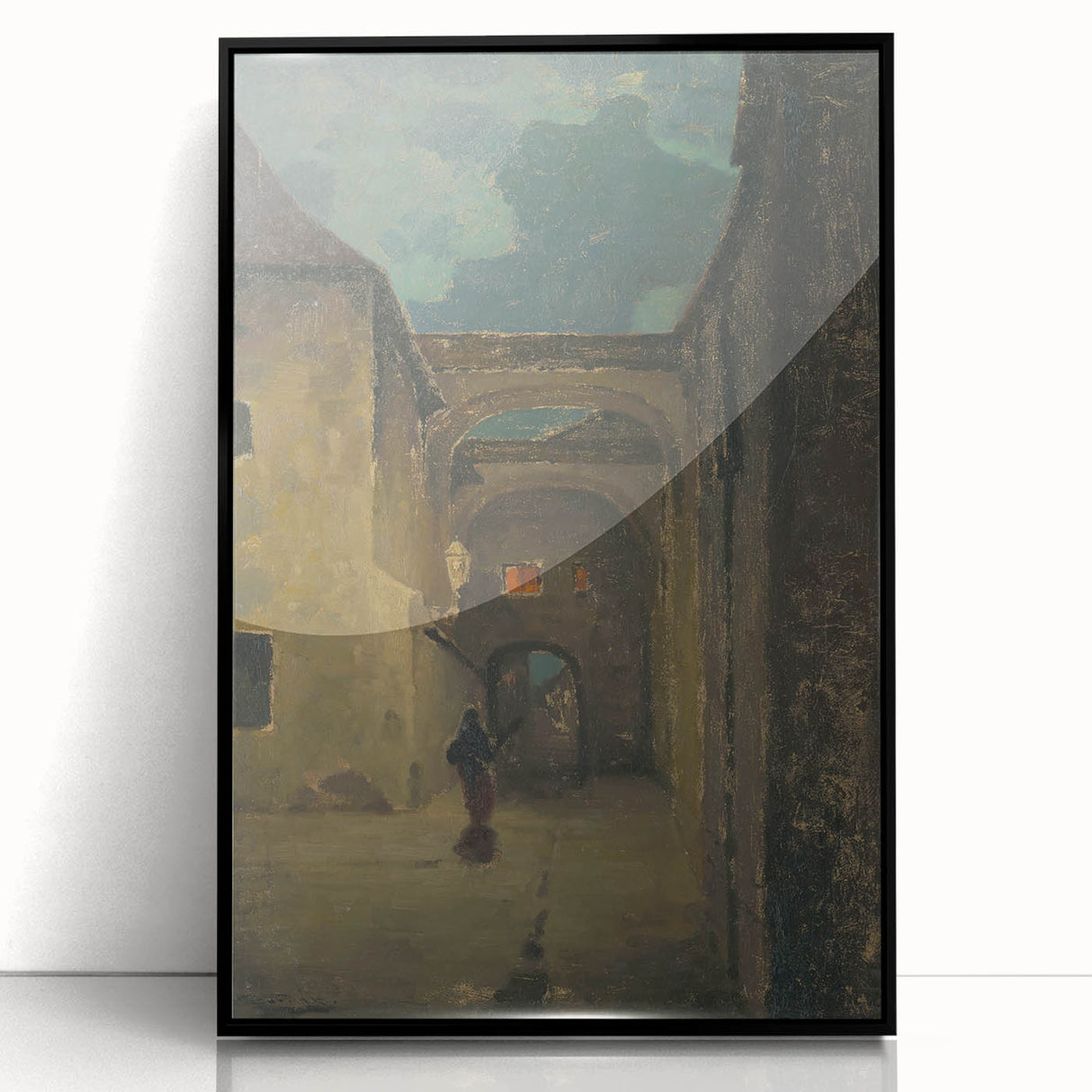 Alley in the Evening - Mysterious Night Scene by Lajos Csordák