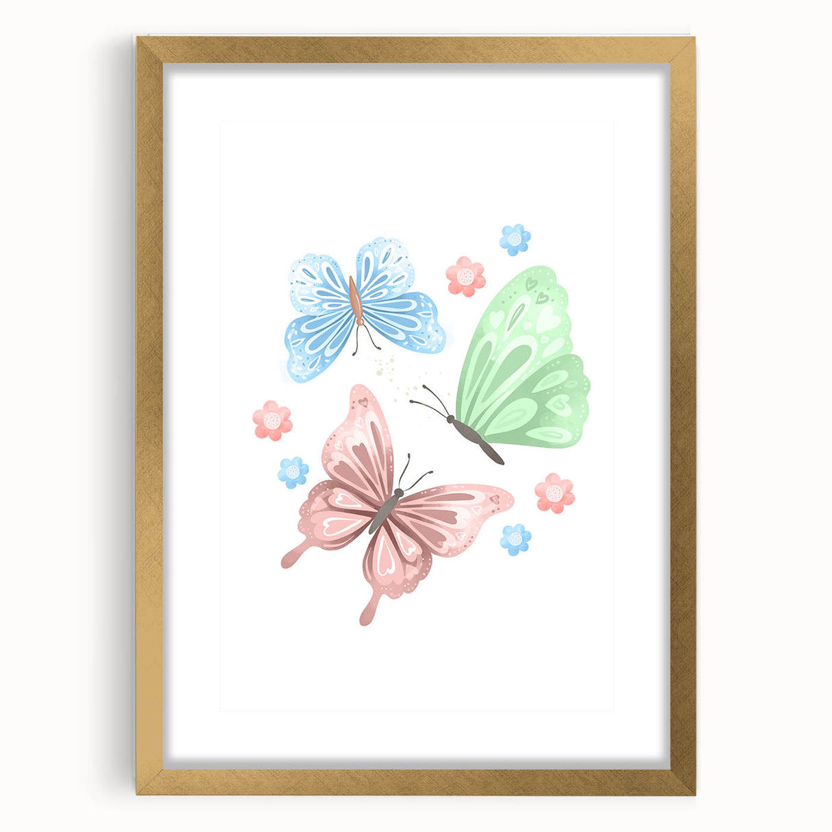Butterfly Girls Room Wall Art – Pastel Nursery Print