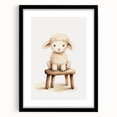 Sweet Lamb on Stool Nursery Wall Art - Baby Room Decor
