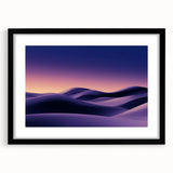 Framed landscape artwork showcasing serene sand dunes in a black mat and frame, ideal for modern home decor, emphasizing natural beauty and tranquility.