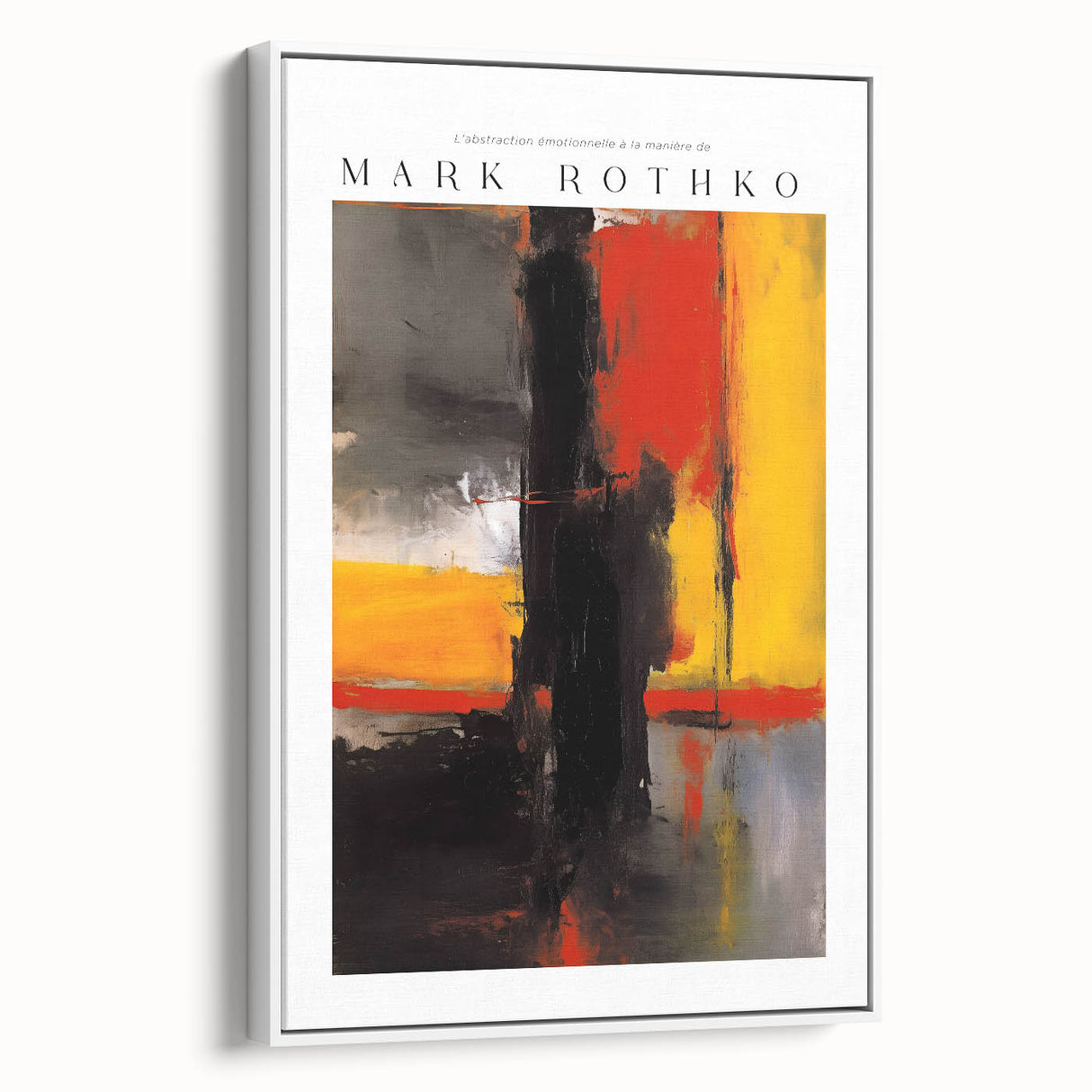 Vintage poster art featuring a colorful abstract design on framed canvas, suitable for extra large wall art in a living room.