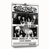 Aerosmith & Guns N' Roses Retro Poster – Vintage Rock Art
