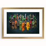 Colorful Spice Arrangement - Vibrant Kitchen Wall Art
