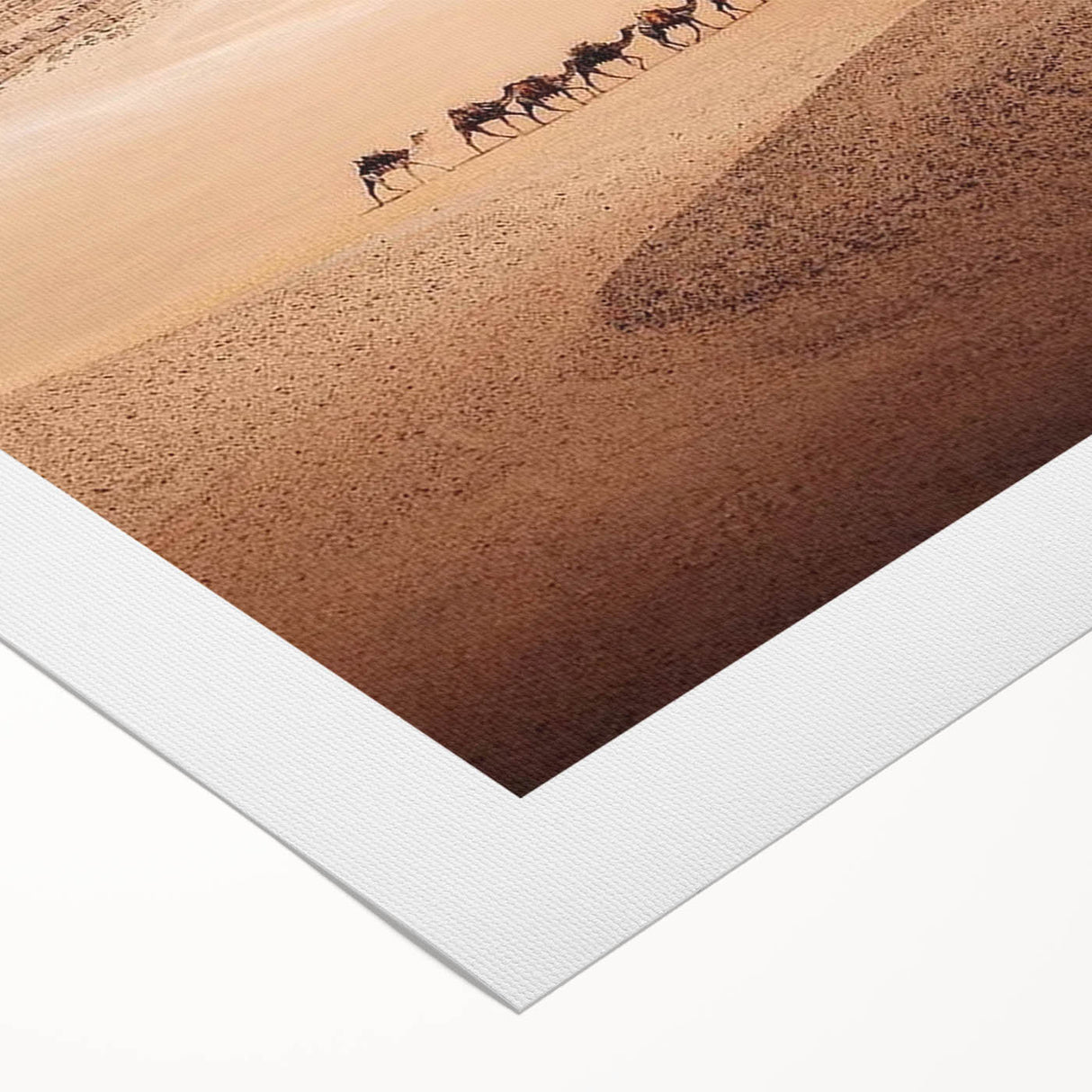 Art deco poster of Egyptian scenery in muted earth tones, printed on rolled canvas, suitable for dining room wall art.