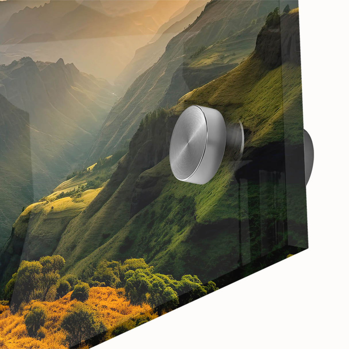 Large abstract wall art depicting the Ethiopian landscape in muted earth tones on acrylic glass, ideal for dining room art.