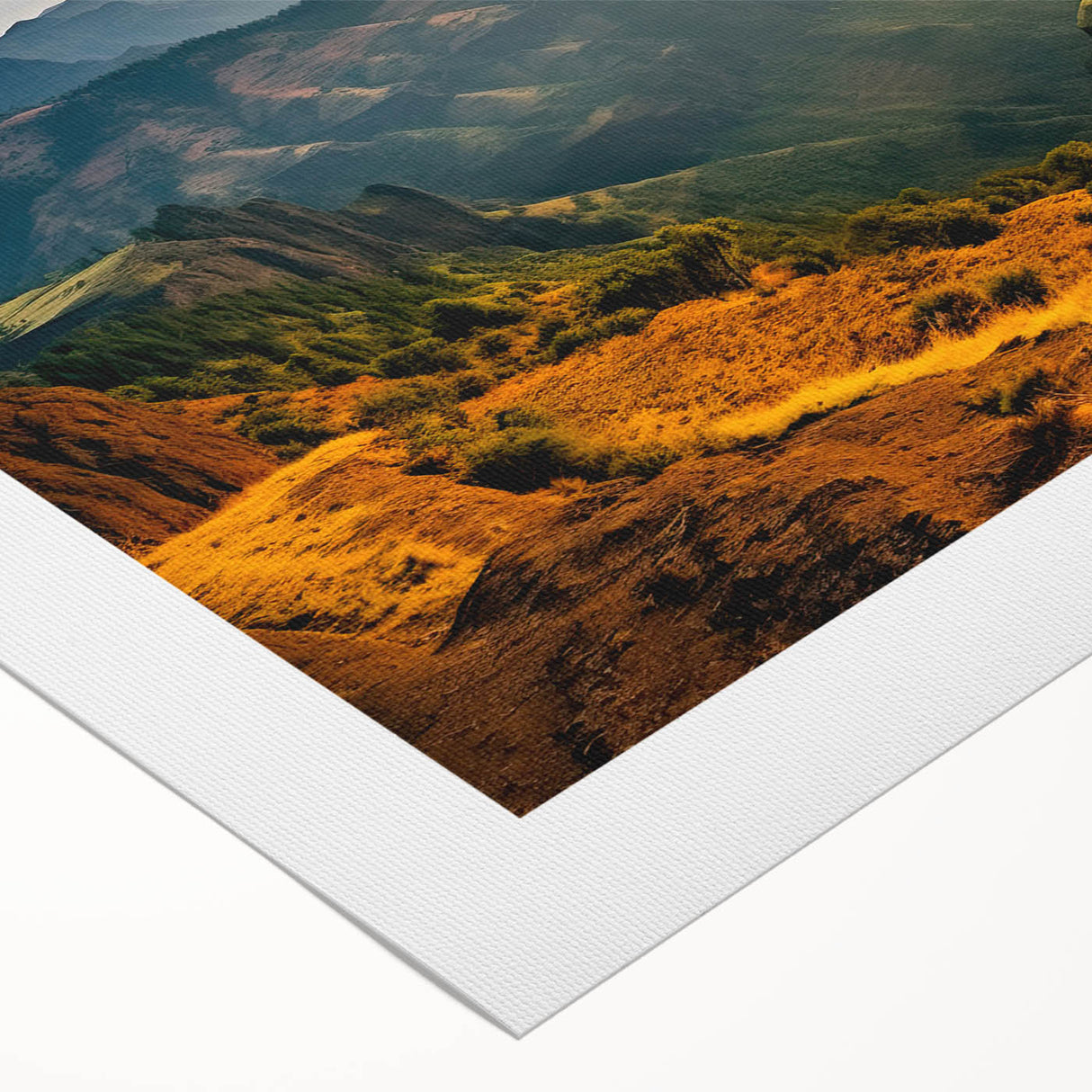 Art deco poster of Ethiopian scenery in muted earth tones on rolled canvas, ideal for dining room wall art.