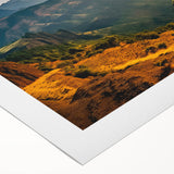 Art deco poster of Ethiopian scenery in muted earth tones on rolled canvas, ideal for dining room wall art.