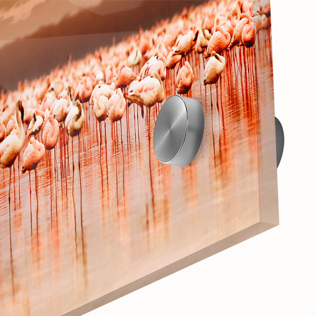Large abstract wall art depicting a Kenyan landscape in warm earth tones on acrylic glass, ideal for dining room ambiance.