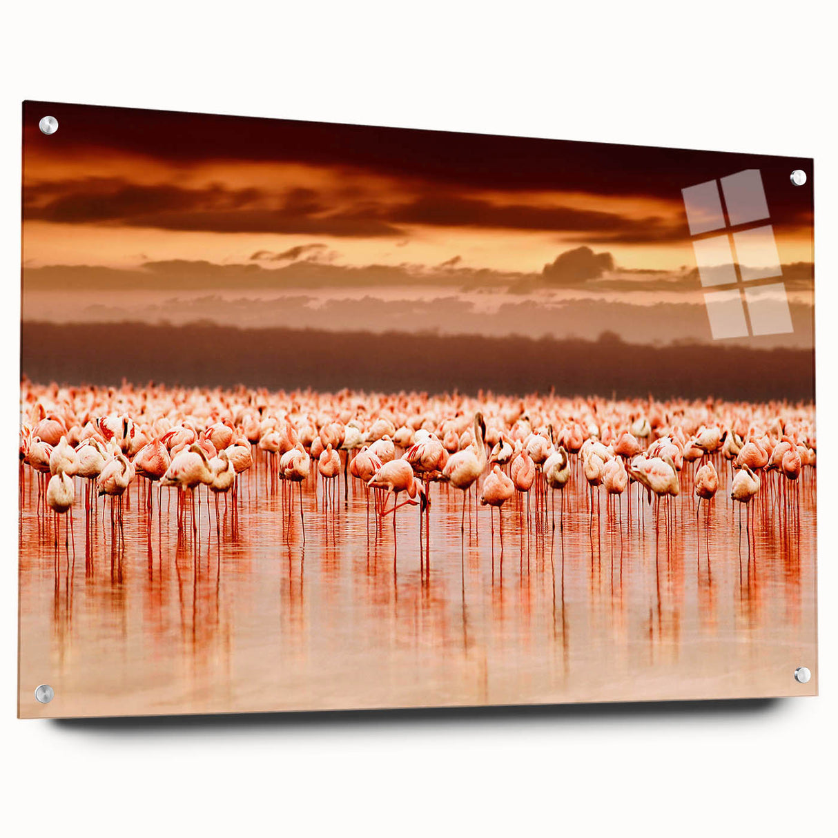 Acrylic glass print of a large abstract depiction of a Kenyan landscape, featuring earthy tones.