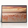 Large abstract wall art depicting African scenery in muted earth tones on a framed acrylic.