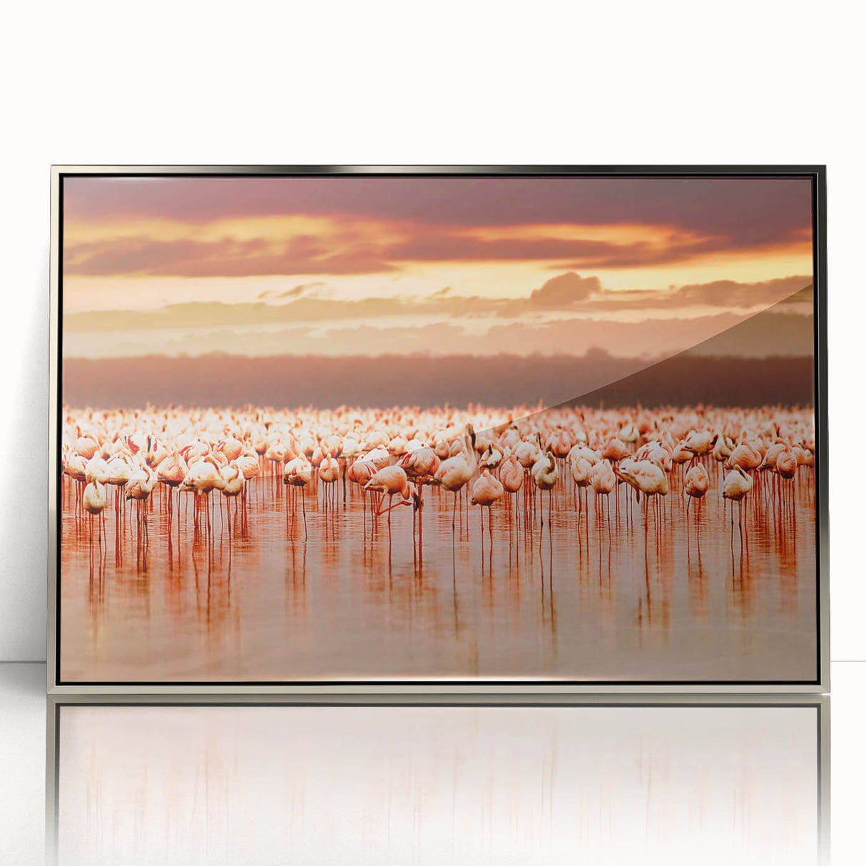 Large art print of a Kenyan landscape in muted earth tones on framed acrylic, ideal for modern art wall decor.