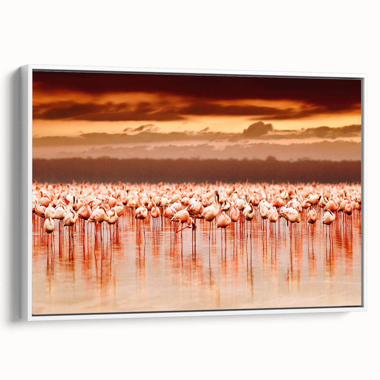 Framed canvas featuring a serene Kenyan landscape in muted earth tones, ideal for bedroom wall art.