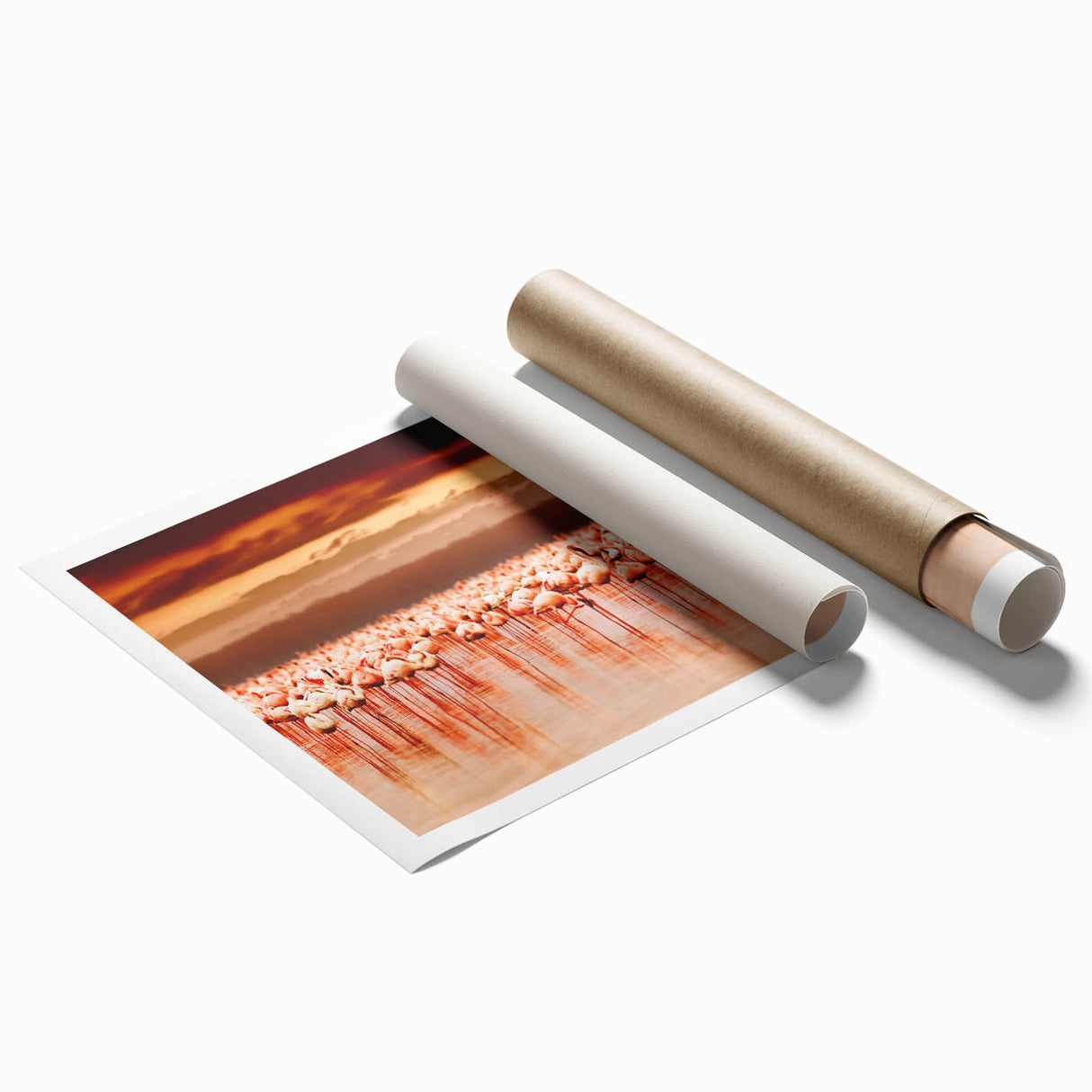Extra large rolled print of a serene Kenyan landscape with vibrant greenery and floral elements.