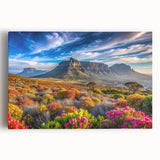 Large black and white stretched canvas featuring an expansive African savannah landscape, ideal for kitchen wall art.