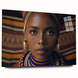 Large abstract wall art depicting Tanzania scenery in muted earth tones on acrylic glass.