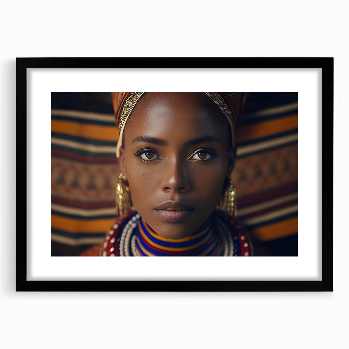 Abstract art print of a colorful Tanzanian landscape on a textured, extra large canvas, ideal for living room decor.
