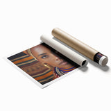 Extra large rolled print of Tanzania scenery with vibrant floral elements, ideal for classy bathroom wall art.
