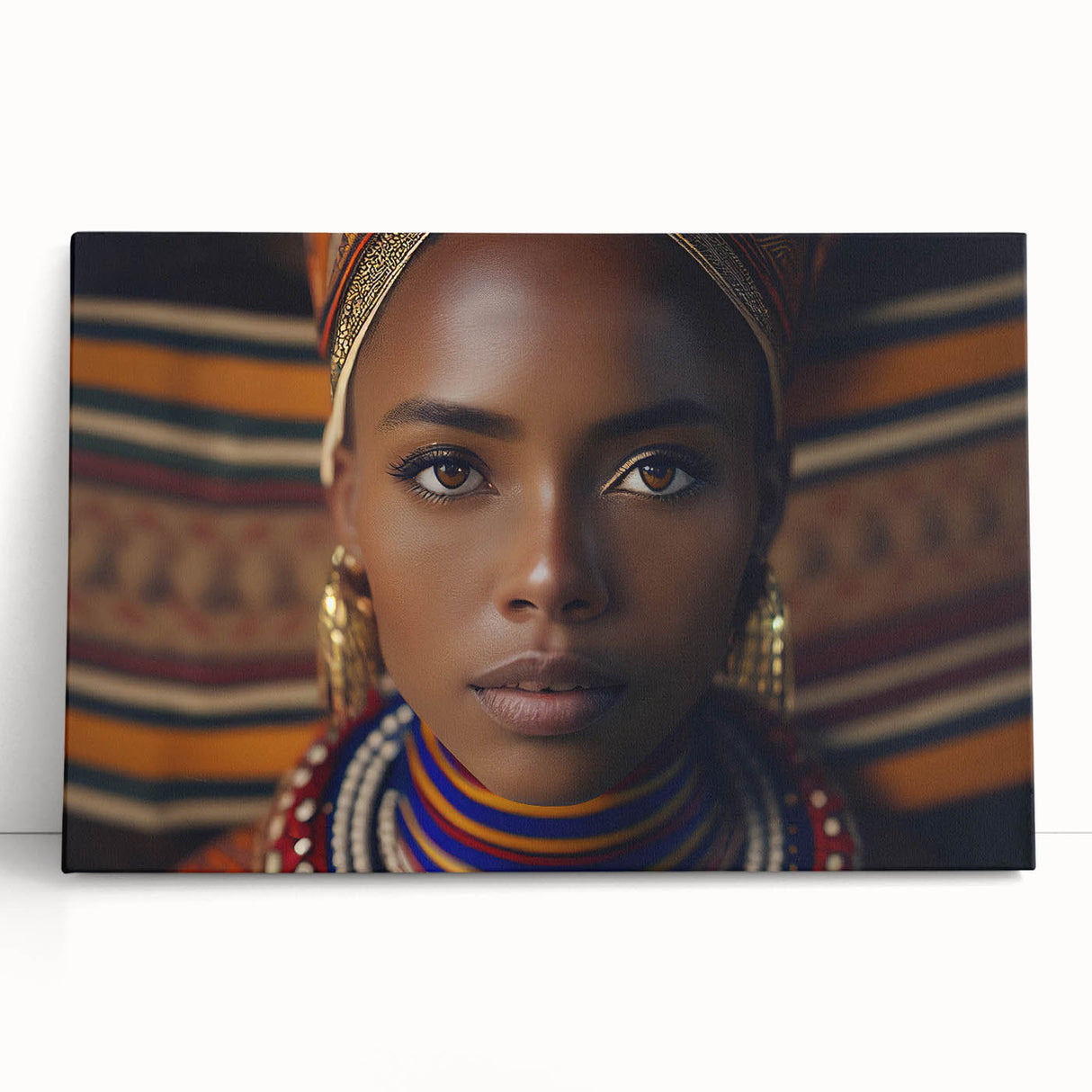Black and white stretched canvas of African scenery, ideal for kitchen wall art.
