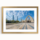 Extra large abstract art print featuring textured scenery of Azerbaijan in gold frame, ideal for living room decor.