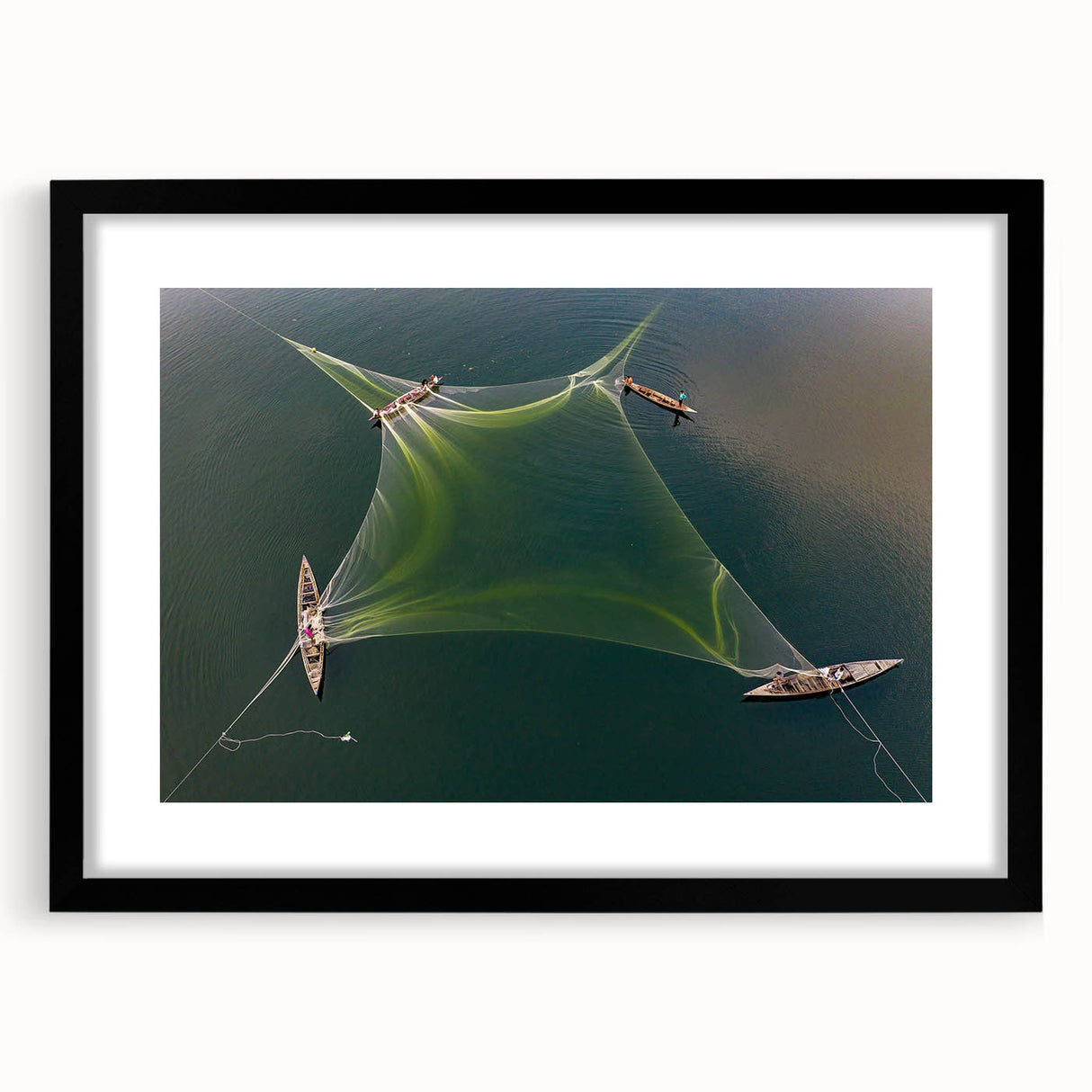 Extra large textured abstract art print featuring vibrant, colorful imagery of a Bangladesh scenery on a black framed canvas.