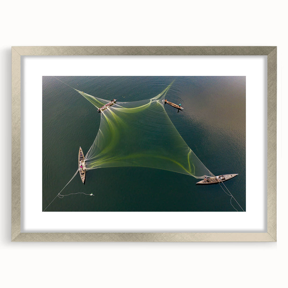 Textured abstract art print of a Bangladesh scenery in muted earth tones on a framed canvas, suitable for bedroom decor.