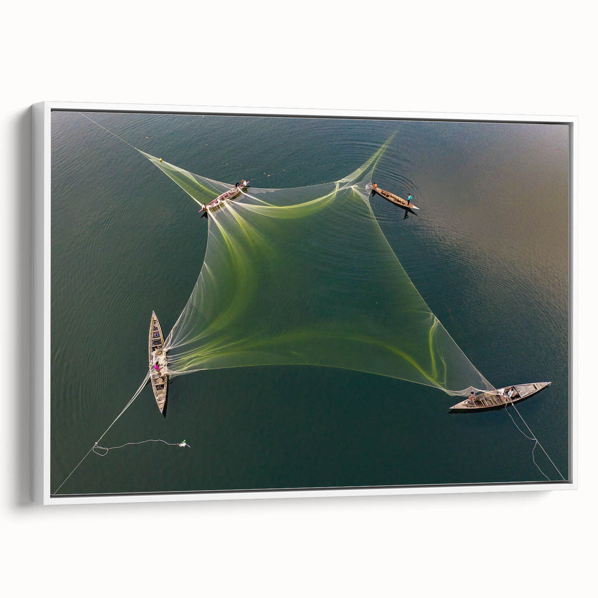 Framed canvas featuring a vintage poster art of Bangladesh scenery in vibrant colors, ideal for living room decor.