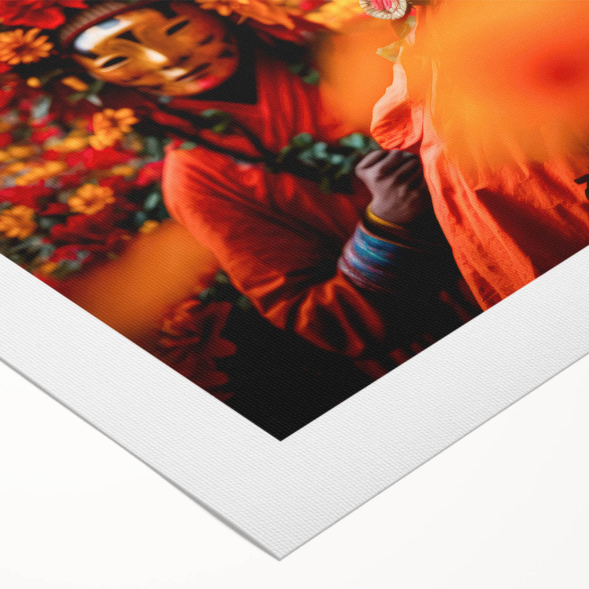 Art deco poster of a serene Bhutanese landscape in muted earth tones on rolled canvas, suitable for dining room decor.