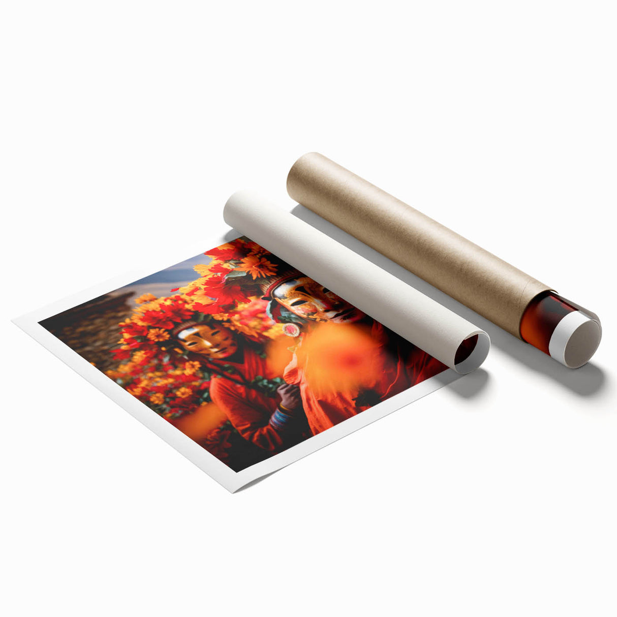 Extra large wall art featuring a serene Bhutanese landscape in soft pastel hues on a rolled print.