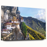 Acrylic print of a Tibetan landscape in muted earth tones, ideal for dining room art.