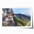 Rolled print of Tibet scenery with muted earth tones, ideal for art wall in dining room or large bathroom spaces.
