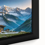 Extra large framed canvas featuring a textured, colorful abstract design on a black background, ideal for living room decor.